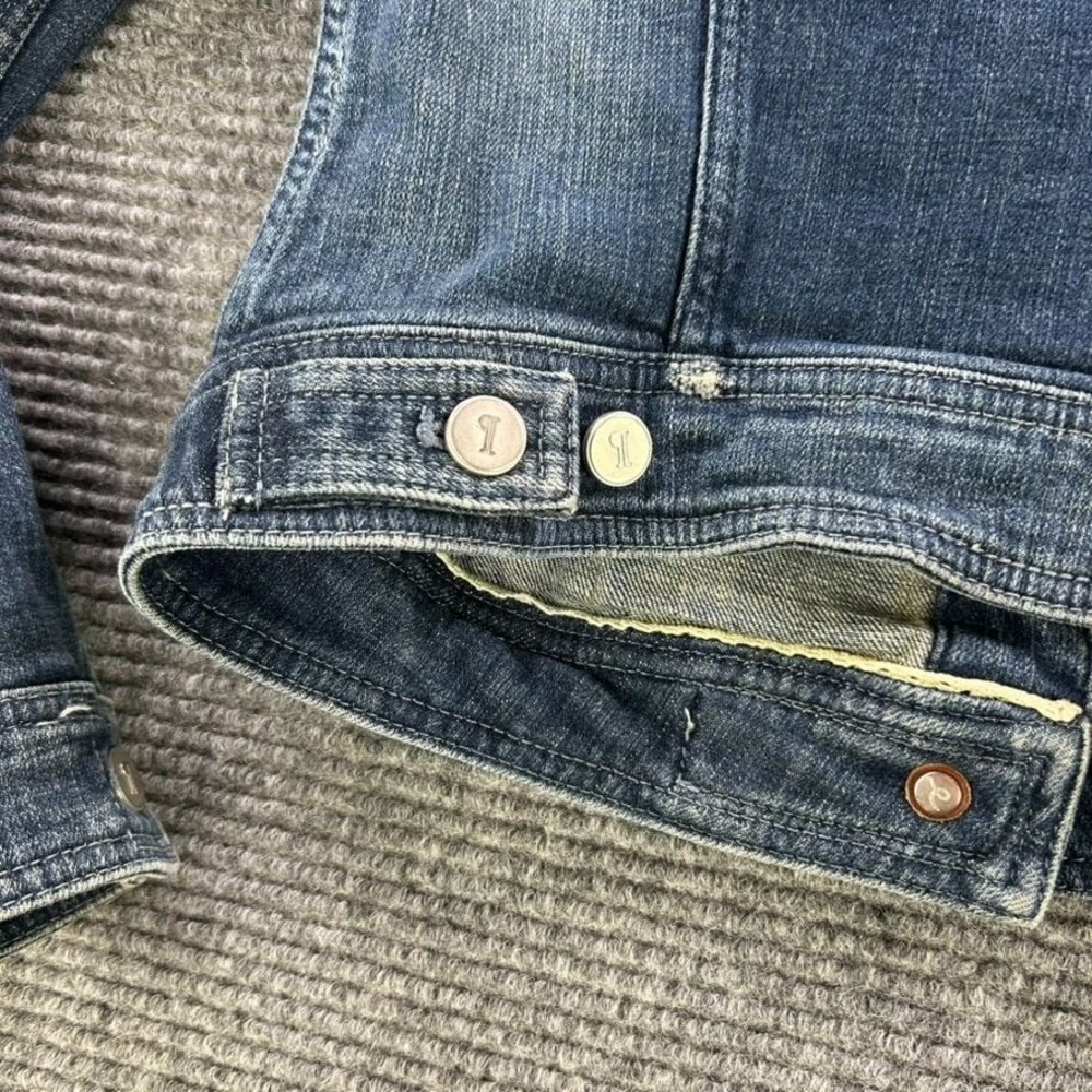 Anthropologie Pilcro The Letterpress Button Up Denim Trucker Jacket Womens Small - Picture 5 of 12